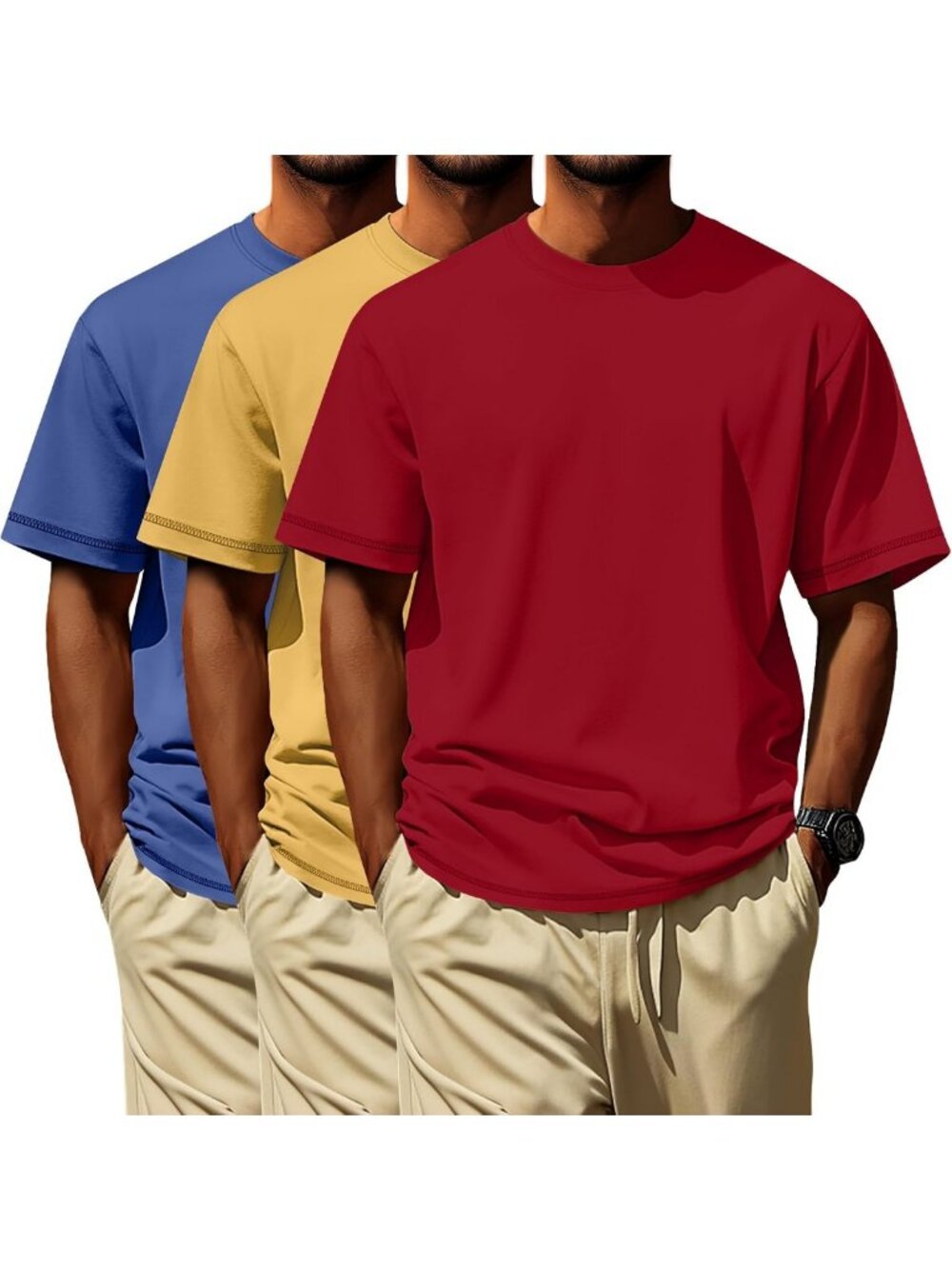 3-Pack Big & Tall Men's T-Shirts L-7XL - Comfortable, Stylish Casual Tops